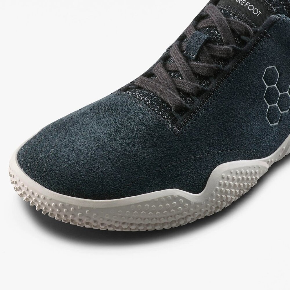 Vivobarefoot Motus Studio Sneaker Leather Womens in Suede Obsidian White - Picture 11 of 13